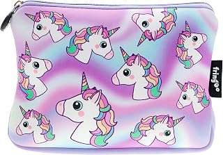 FRINGOO® Girls Boys Pencil Case Large Stationery Pouch Funny Cute Kids Unicorn Neoprene Zipper Closure School Accessories Pen Box 22 x 15 cm (Hologram Unicorn - Neoprene Pencil Case)