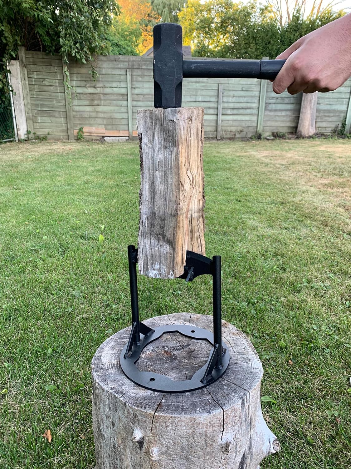 Blue Home Manual Wood Splitter – Kindling Splitter for Firewood – Includes 5.5 Lbs Sledge Hammer – Vertical Log Splitter – Portable and Safe Firewood Splitter for Camping & Outdoor Use (Extra-Large)