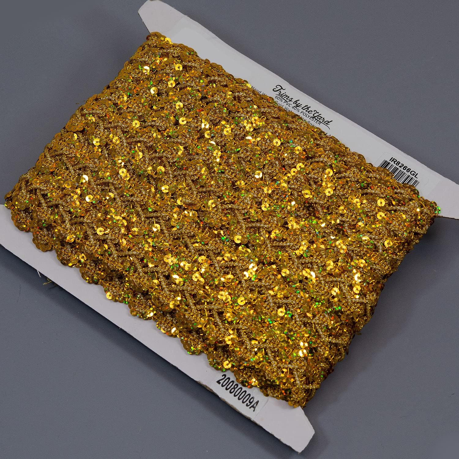 Trims by the Yard Sharon Scallop Edge Sequin Braid Gold | (100 Yard Cut) Trim