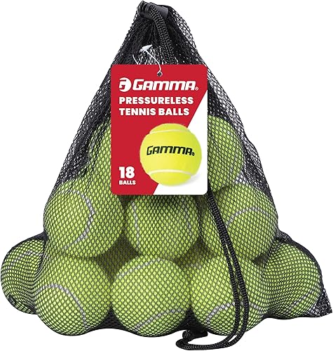 Gamma Pressureless Tennis Ball Bags, 10, 12, 18, 20 Pack Sizes, Tennis Lessons & Practice, Longer Durability & More Bounce, Colored Tennis Balls,