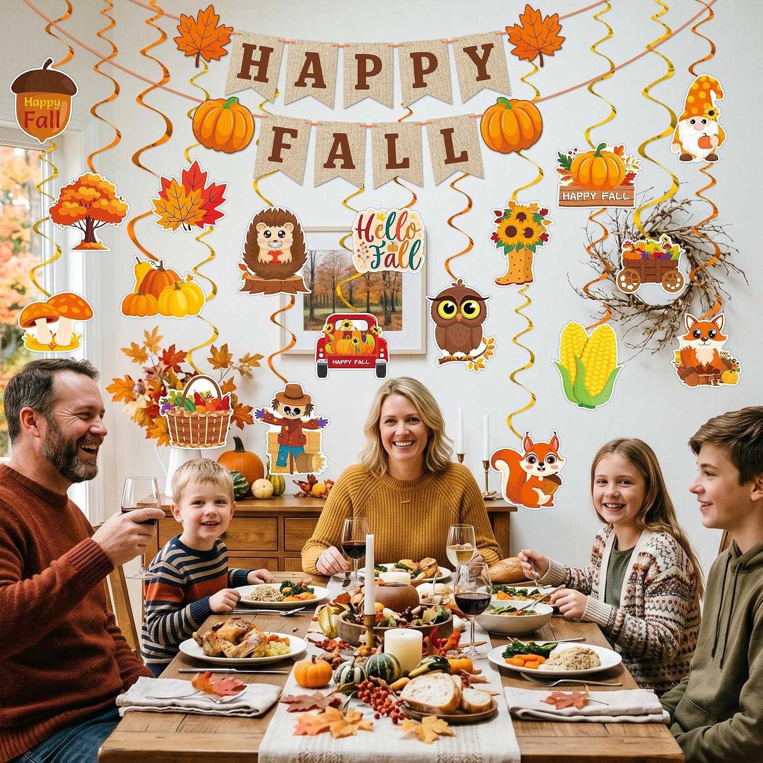 Fall Party Decorations Happy Fall Banner Fall Hanging Decor Kit