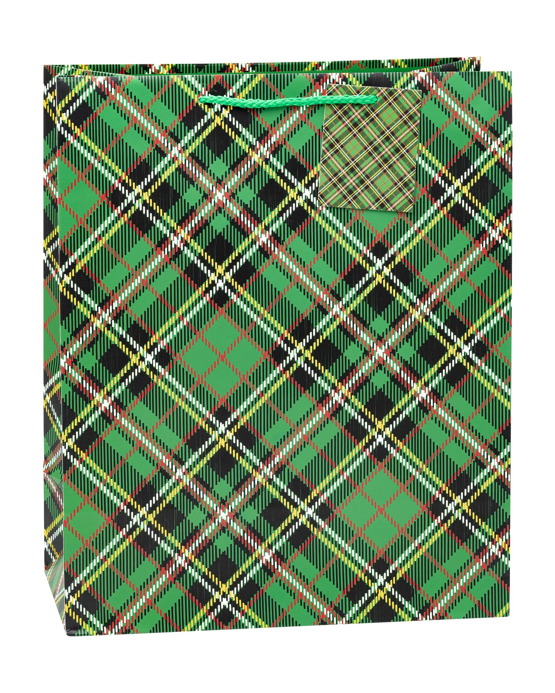 TSI 12 Sacchetti Regalo TARTAN Grandi, Rivestiti In PP, Impermeabili, Con Cordoncino, 32x26x13,5 Cm (formato A4) - 5