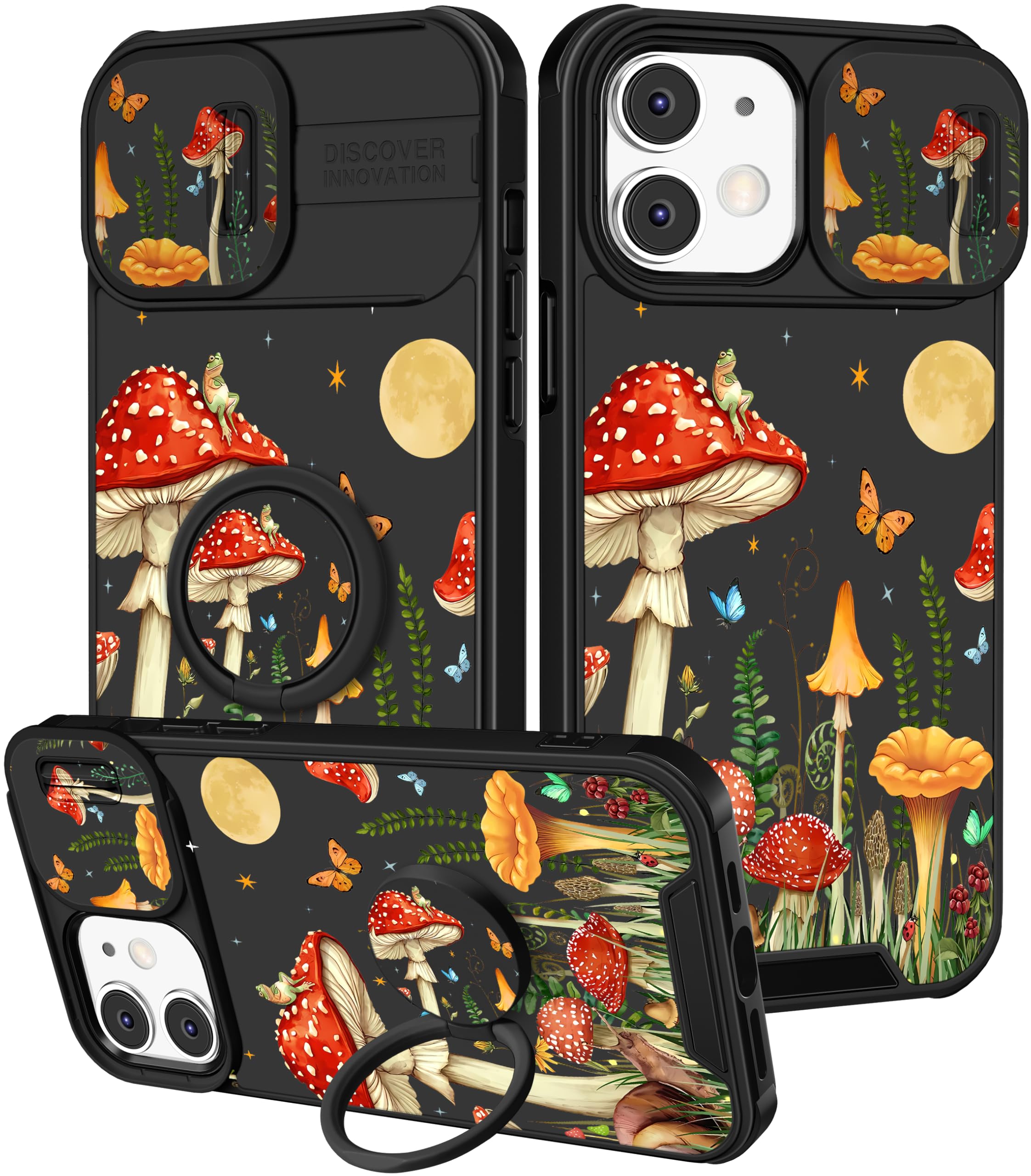 Funermei for iPhone 11 Case - Women Girls Cute Phone Cover Girly Pretty Aesthetic Mushroom Plant Unique Design with Camera Cover Funda for Apple for iPhone 11