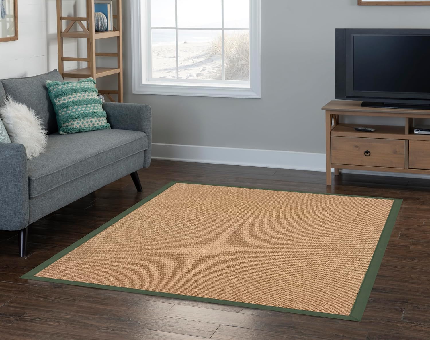 Linon Collection Athena Brown & Green 5 x 8 Green