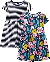 Vista 34 de Simple Joys by Carter's - Conjunto de vestido de manga corta y sin mangas para niña, paquete de 2