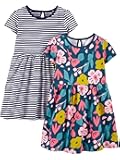 Girls' Short-Sleeve and Sleeveless Dress Sets, Pack of 2