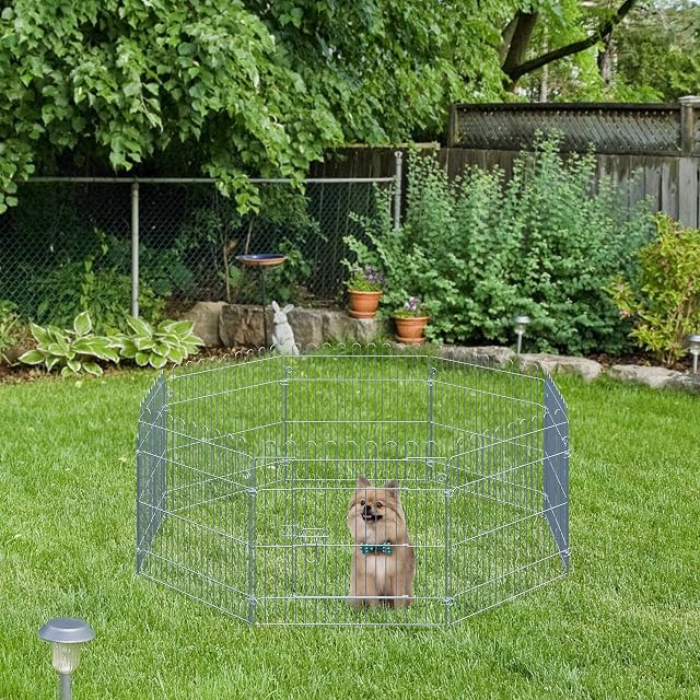 Foto 2 de 8 de PawHut Parque para Perros de 8 Piezas 63x60 cm Vallas para Perros Plegables con 1 Puerta y Marco de Acero…