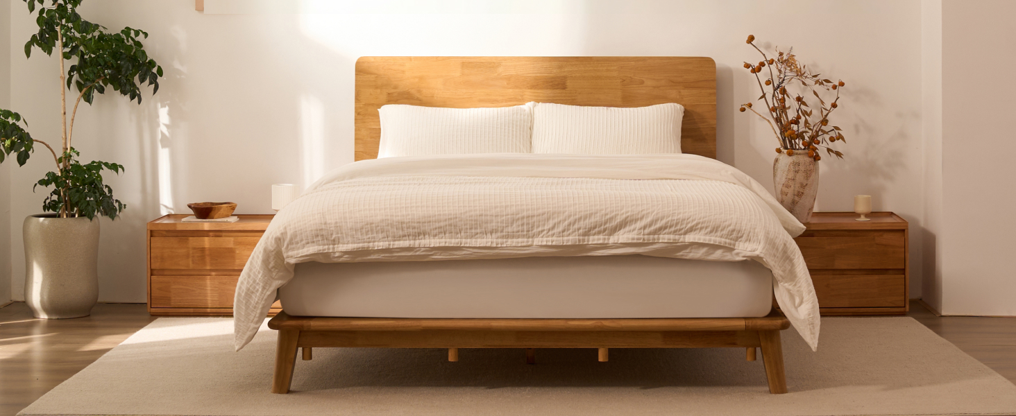 Amazon.com: FLEXISPOT Hako G1 Solid Wood Platform Bed Frame Queen