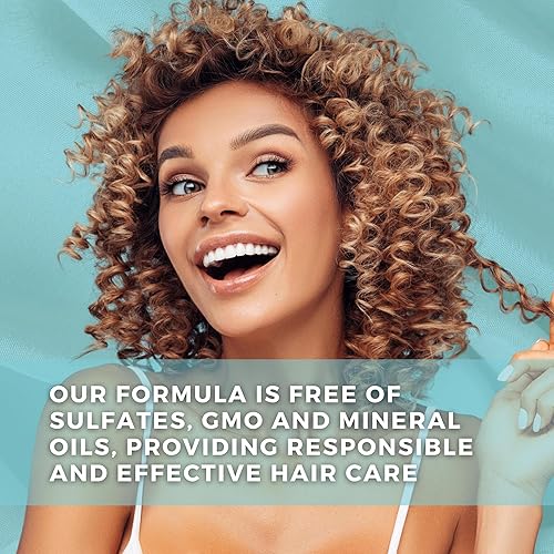 Miniatura 6 de Kerargan - Dúo de champú y acondicionador hidratante con aceite de coco para cabello seco y dañado - Nutre el cuero cabelludo - Libre de sulfatos,