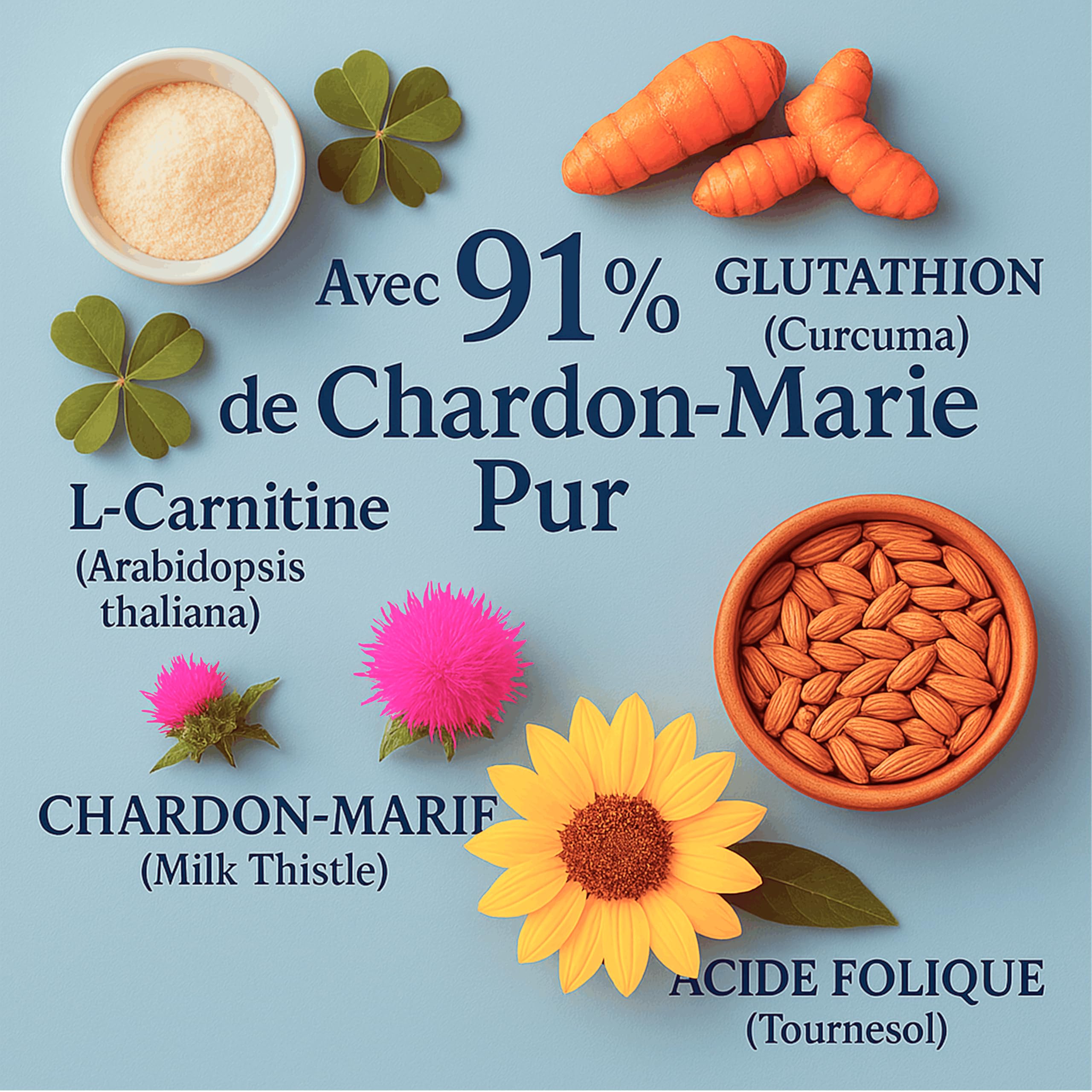 PureDetox – Complexe Détox & Soutien Hépatique – Chardon-Marie 300mg 91% Silymarine – Bien-être Quotidien & Antioxydant – L-Carnitine + Artichaut – 60 Gélules Végétales