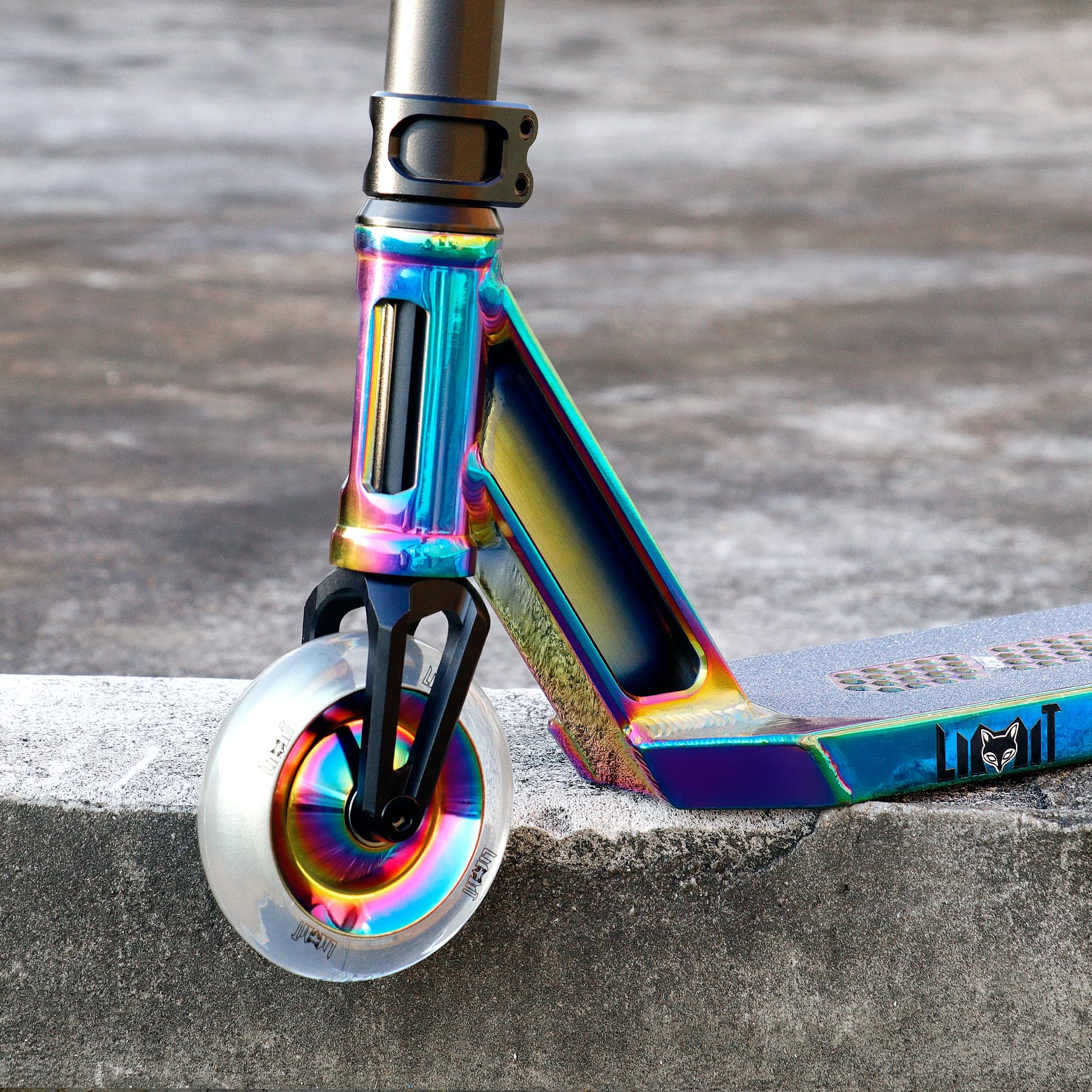 Limit Lot de 2 roues de trottinette Pro 110 x 26 mm extra larges en polyuréthane blanc transparent haute résistance et noyau en aluminium ABEC-9 installés pour trottinettes Pro BMX Trick