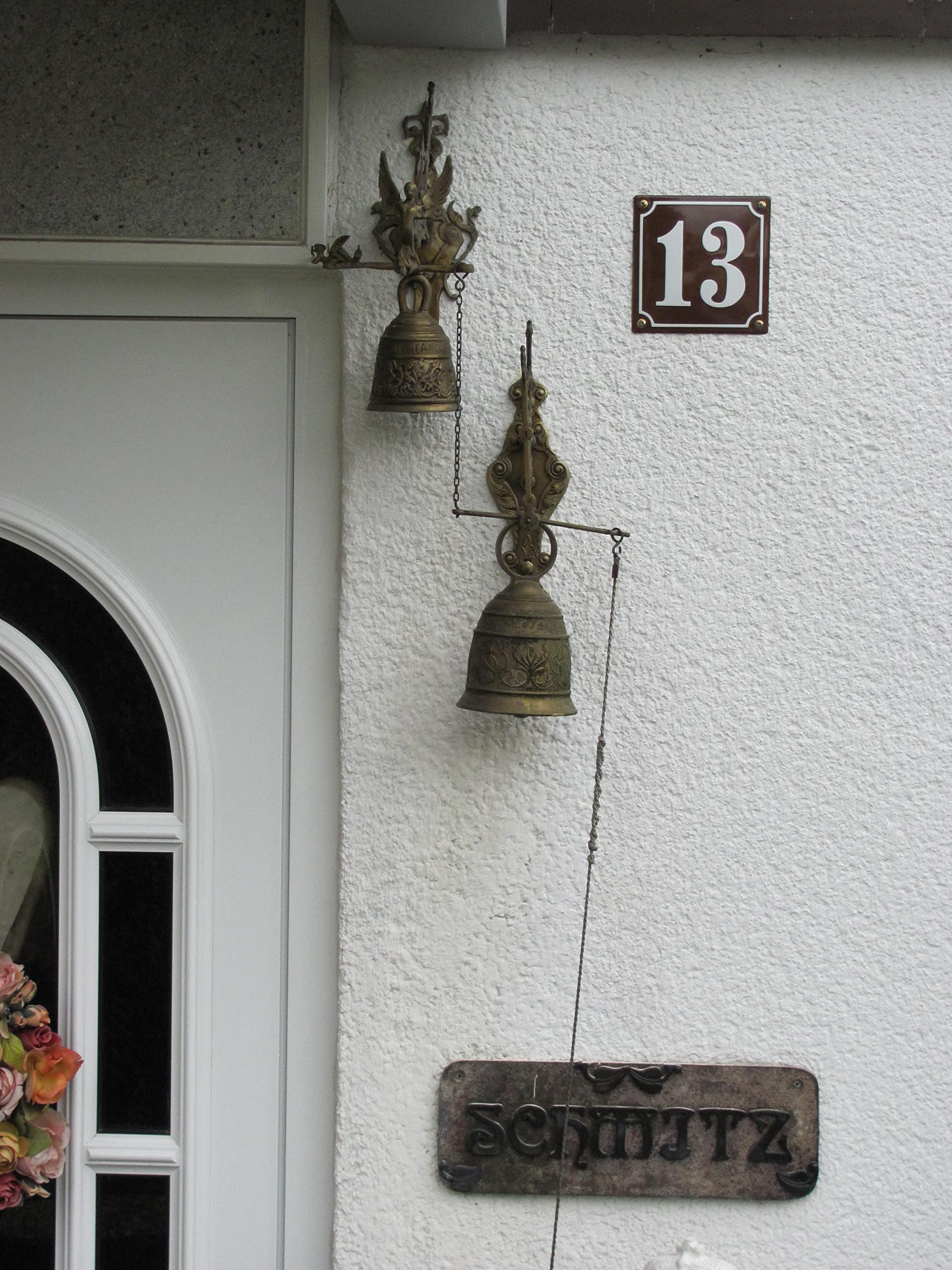 Numéro de Maison | Plaque Émaillée Personnalisée 15x15 cm | Numéro de Rue | Panneau de Porte (Bleu)