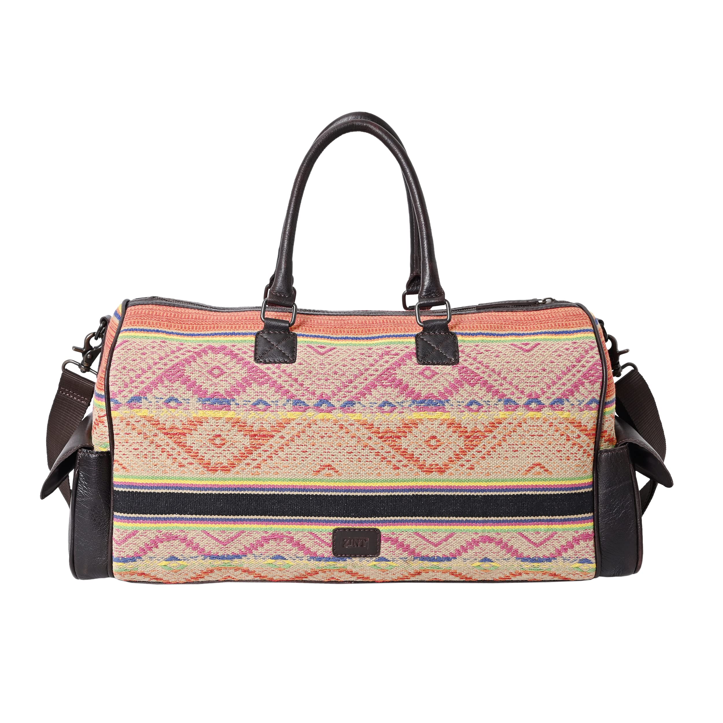 ZINT Multicolour Genuine Full Grain Leather Unisex Holdall Travel Duffle Weekender Bag - Image 2 thumbnail