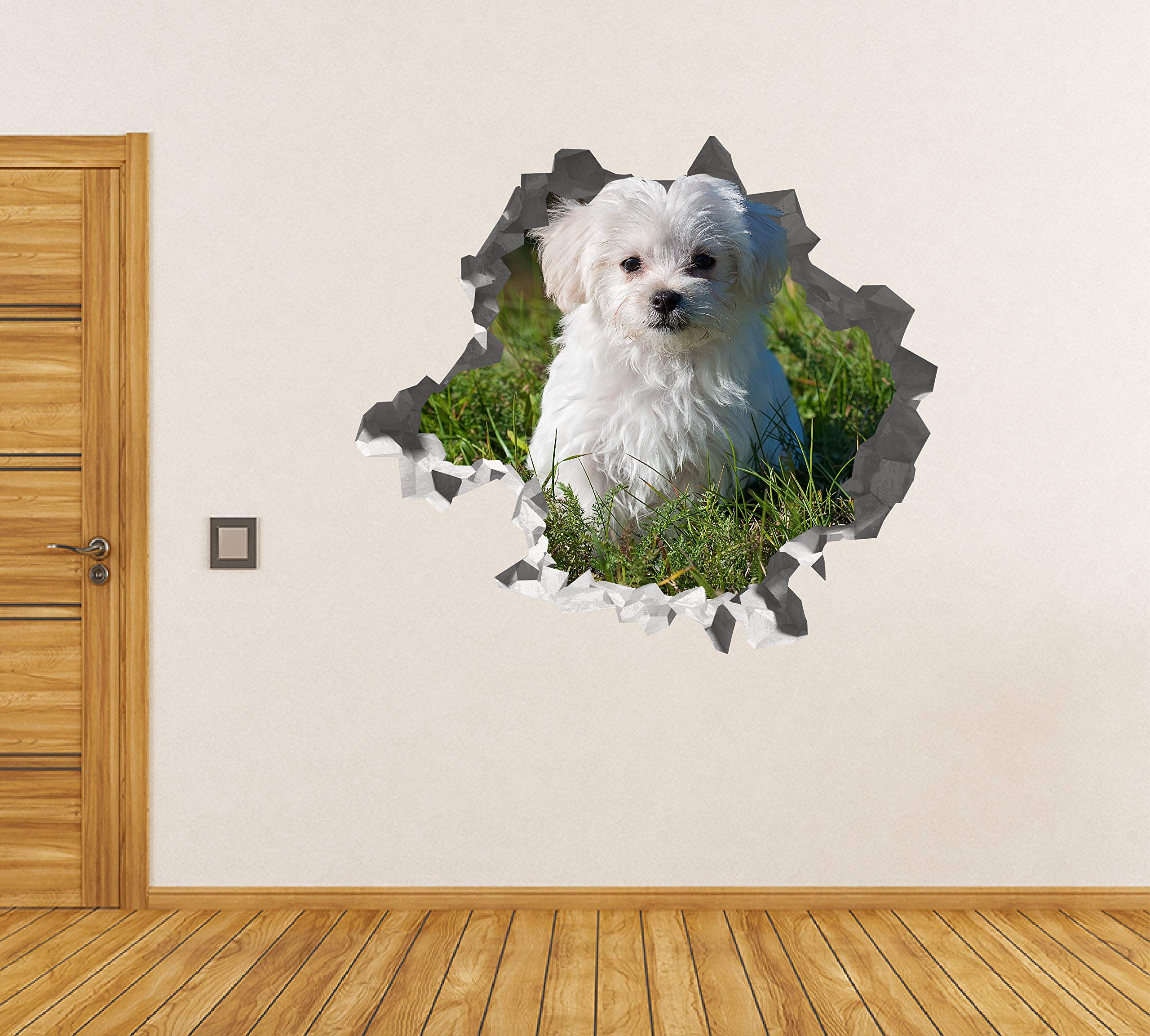Cachorro Lindo Pegatina - Calcomania Animales - Decoración de Cuartos Niños - Sticker de Perro - Decoración Infantil - JS374 (Grande: 102 cm x 91 cm)