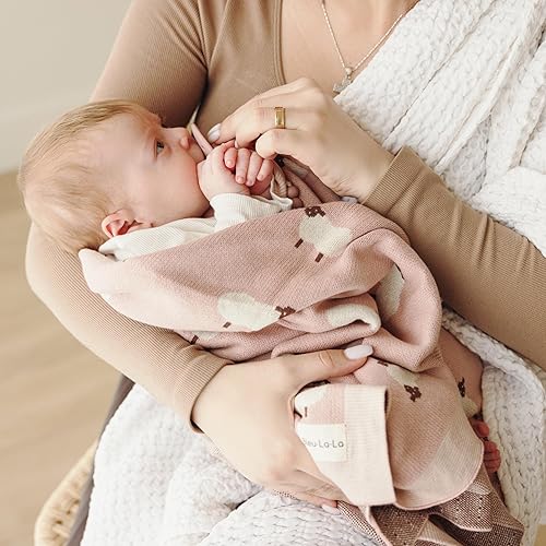 Miniatura 8 de Manta de punto de lujo para bebé, 100% algodón, suave, acogedora, ligera, para recepción, para baby shower, registro de regalos para recién nacidos,