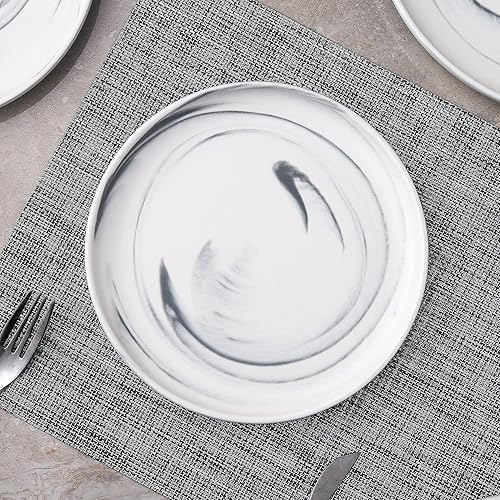 Miniatura 4 de Stone lain Brighton - Platos de porcelana, 4 unidades, blanco mármol y gris