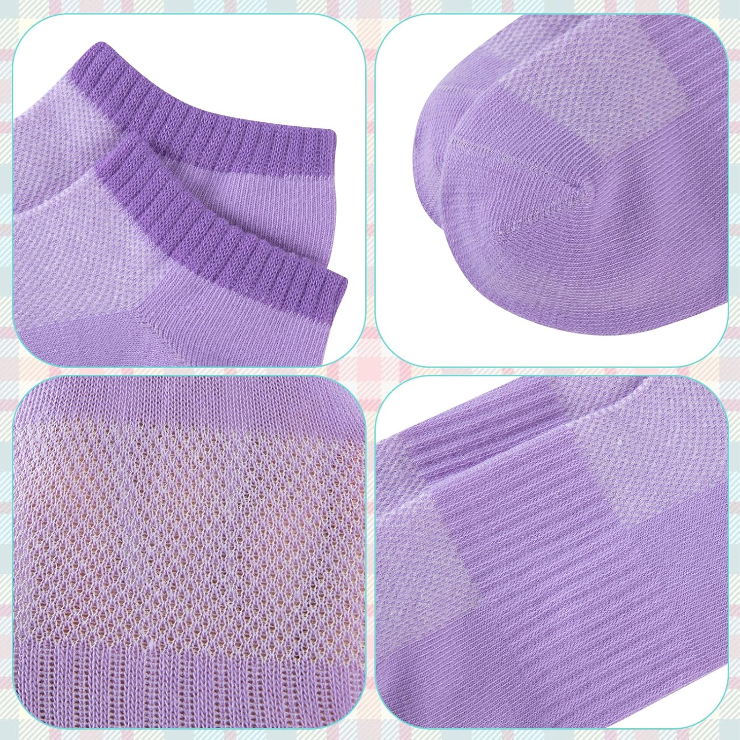 COOVAN 14 Pairs Womens Ankle Socks Low Cut Comfort Breathable Thin Socks for Women Size 9-11