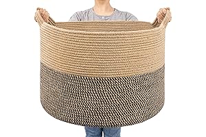Goodpick Wicker Storage Basket: Woven Blanket Basket for Living Room