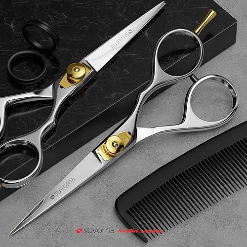 Miniatura 5 de Suvorna Tijeras de barba y bigote para hombres, tijeras de aseo de 5 pulgadas para recortar, cortar y dar forma al vello facial, tijeras de corte de