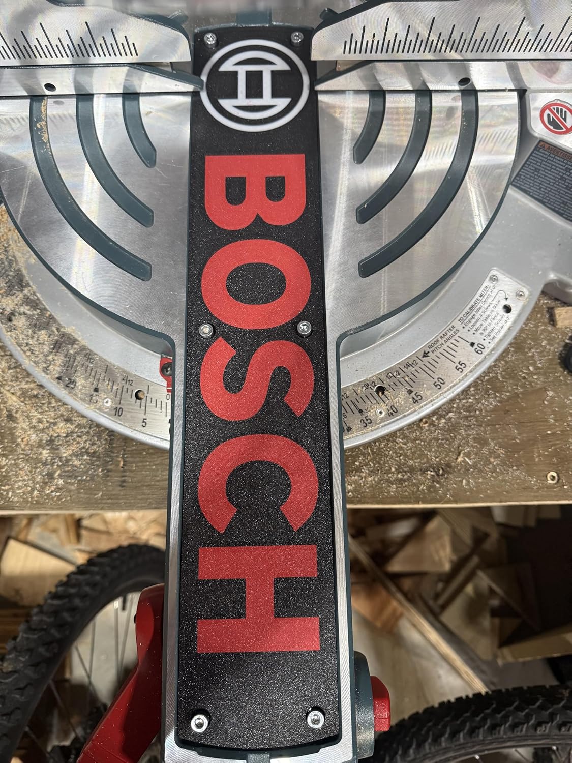JZ Wood Shop Zero Clearance Plate/COMPATIBLE with Bosch-Miter Saw 12" Glide GCM12SD 2018 and newer (Black/Red/White)