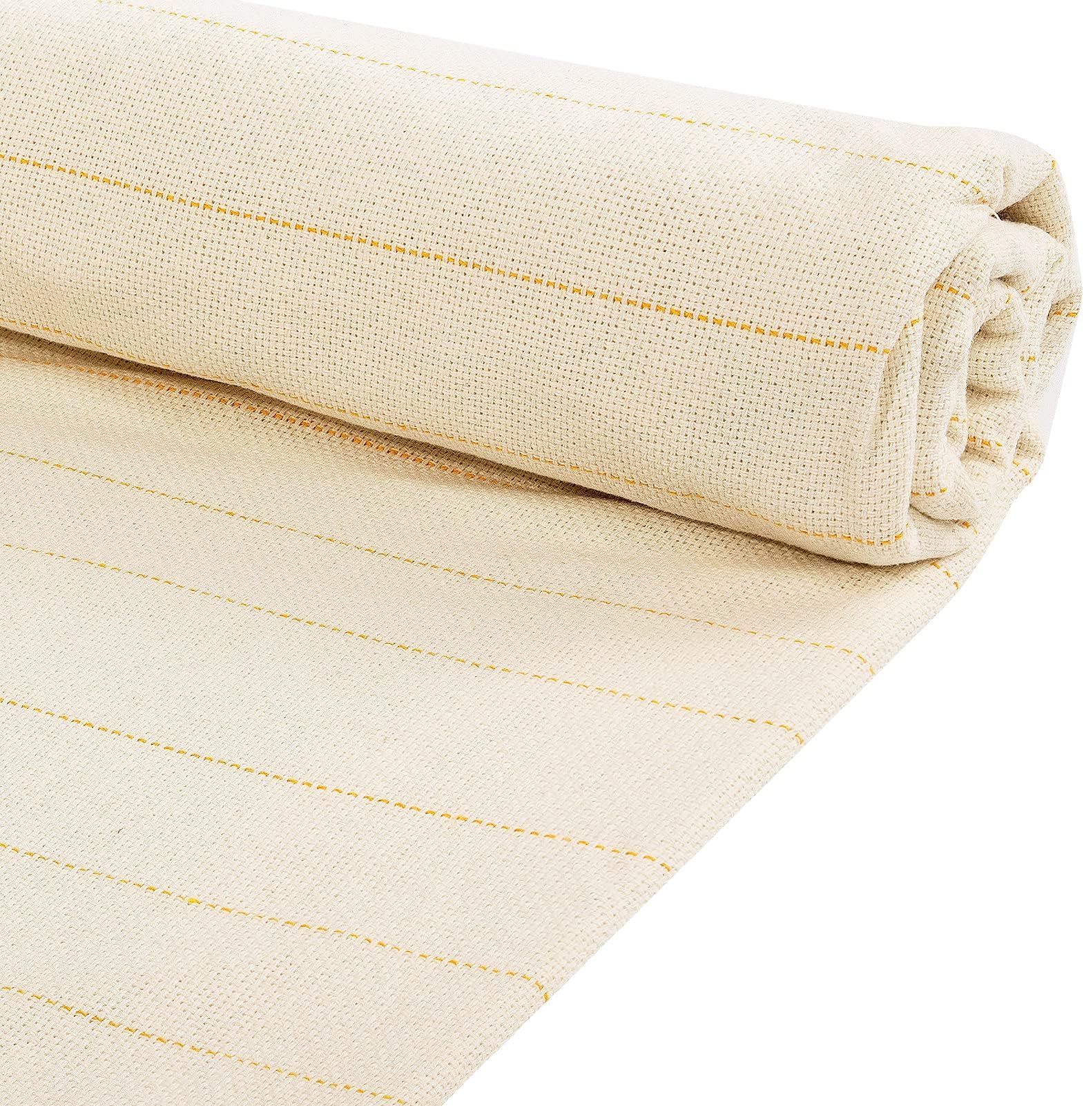 85" × 79" Large Overlocking Tufting Cloth with Marked Lines- Primary Monk's Cloth Punch Needle Fabric for DIY Rug-Punch Tufting Gun