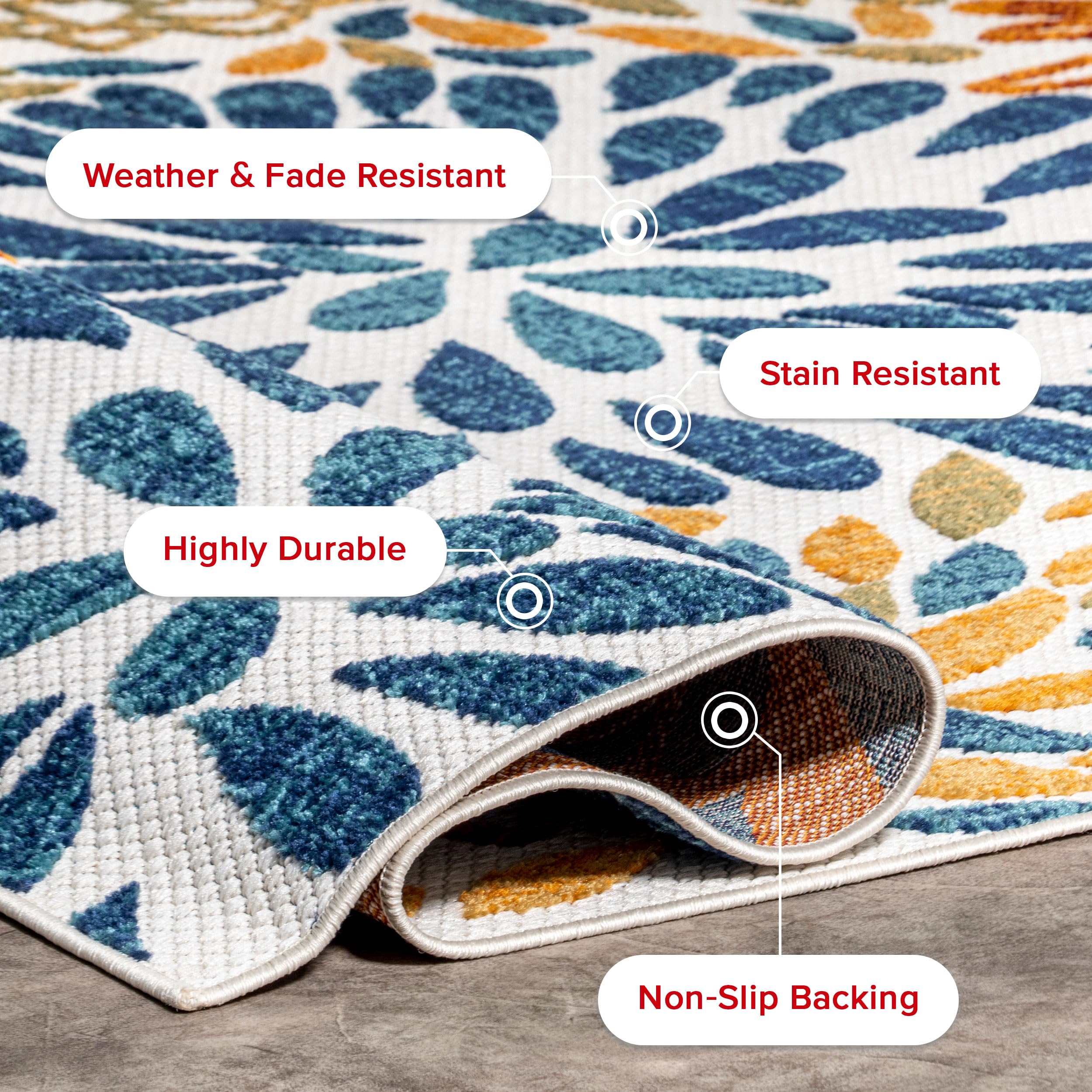 Snapklik.com : nuLOOM Monique Floral Indoor/Outdoor Area Rug- Modern