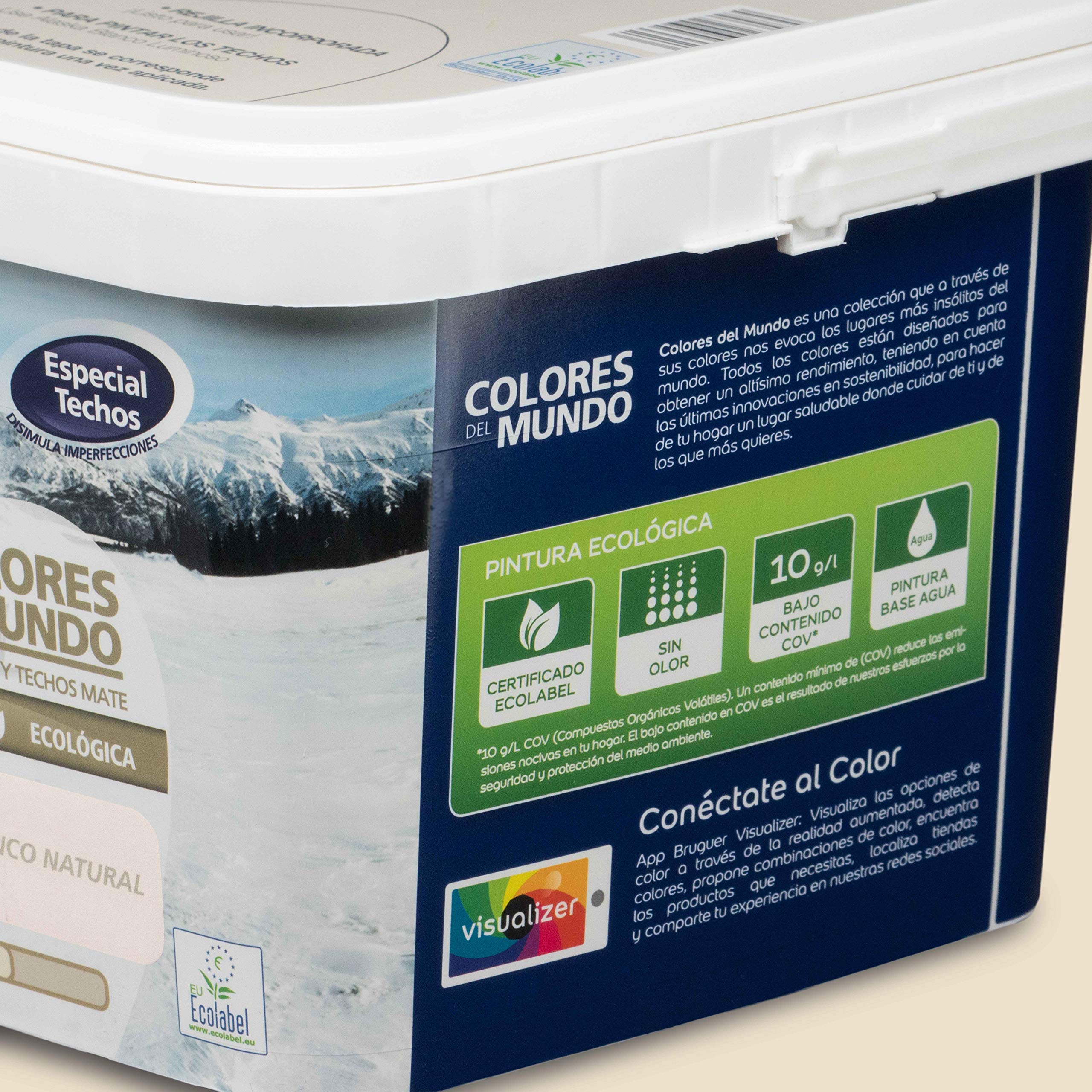 Bruguer Colores del Mundo Pintura para paredes monocapa Alaska Blanco Natural 4 L