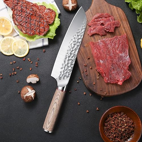 Miniatura 4 de Huusk Juego de cuchillos japoneses, cuchillo de chef de 8 pulgadas y cuchillo Santoku de 7 pulgadas, cuchillos de cocina profesionales de acero de