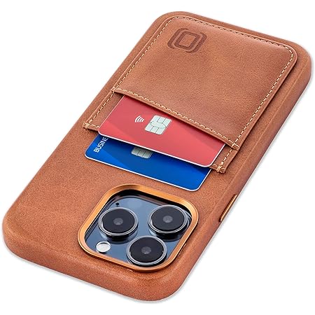 Dockem Card Case V2 For IPhone 16 Pro With Camera Control Cutout, Built-in Metal Plate & 2 Card Holder Pockets: M2 Luxe Canvas-Style Synthetic Leather Wallet Case (Green