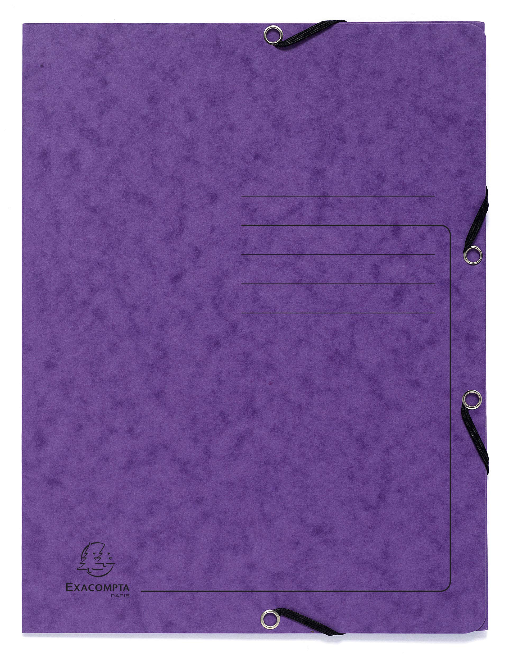 Exacompta 3 Flap Folder 55408E Purple Mottled Pressboard Pack Of 25