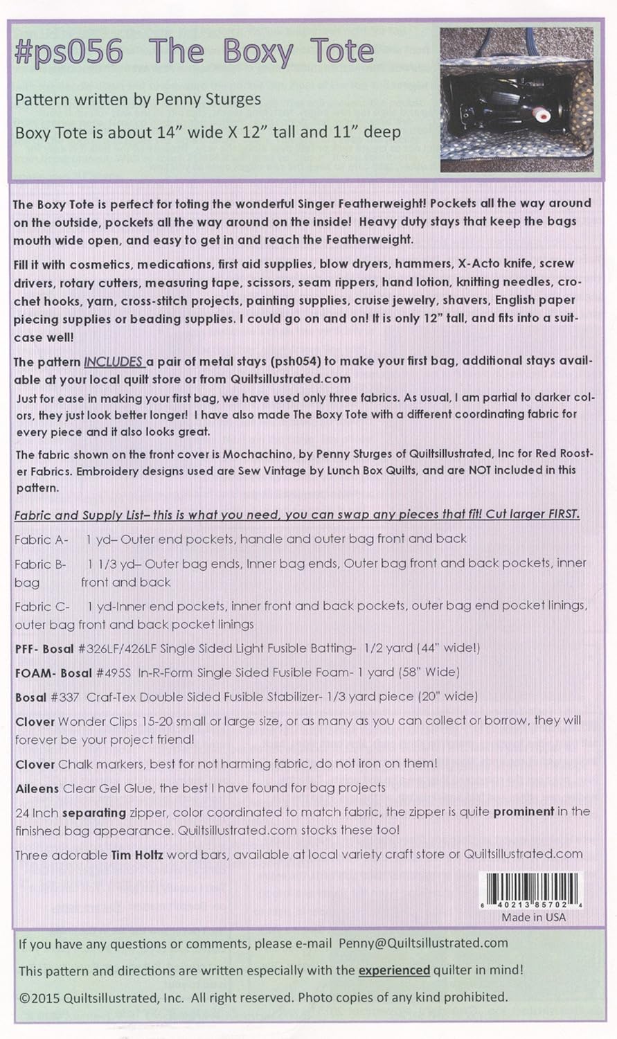 boxy tote pattern