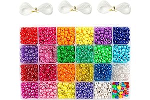 INSCRAFT 3,300 pcs Pony Beads Set with Letter Beads, Perfect for Preschoolers' Creations