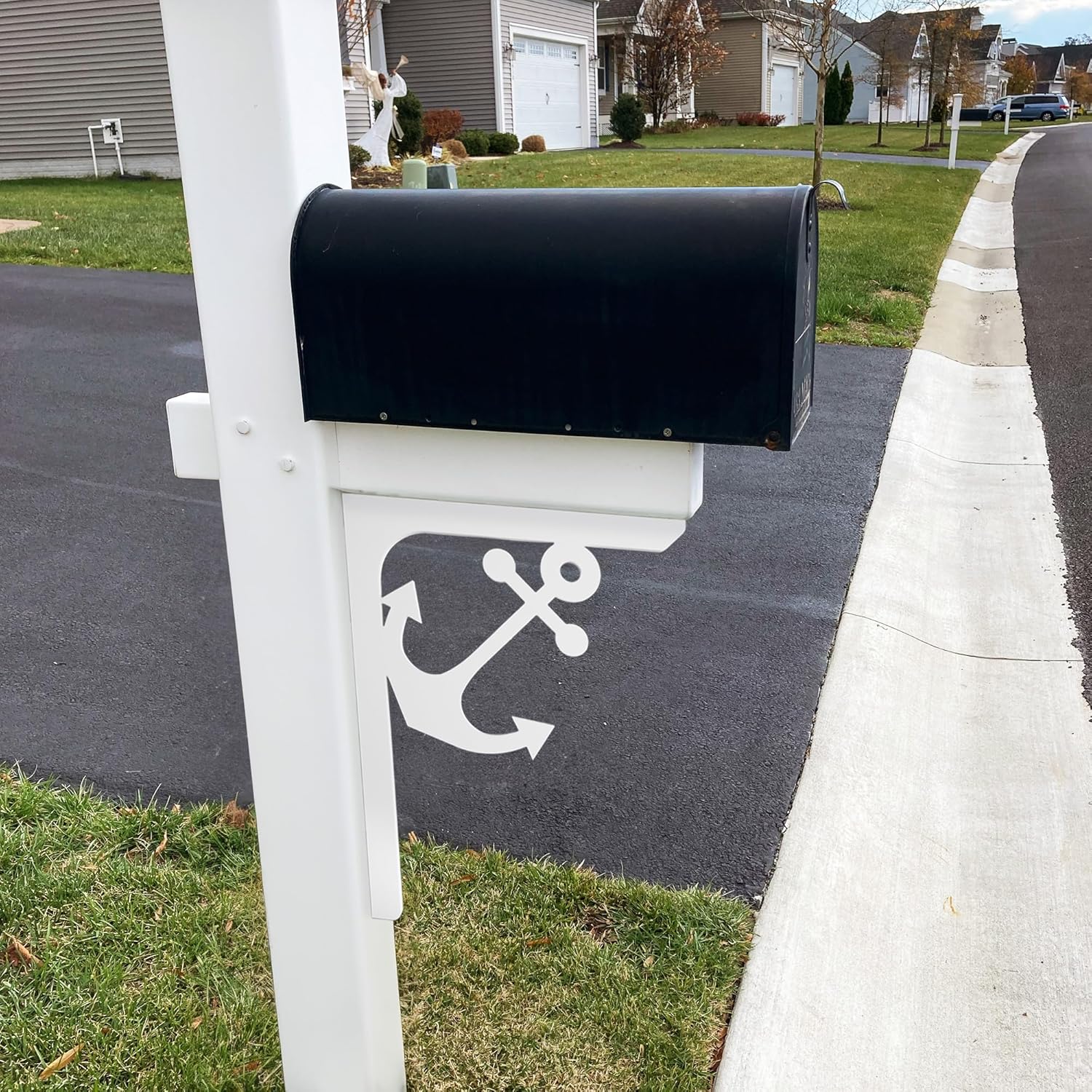 JennyGems Anchor Mailbox Bracket Porch Corner Decor for Indoor and Outdoor, Beach Decoration, Made in USA