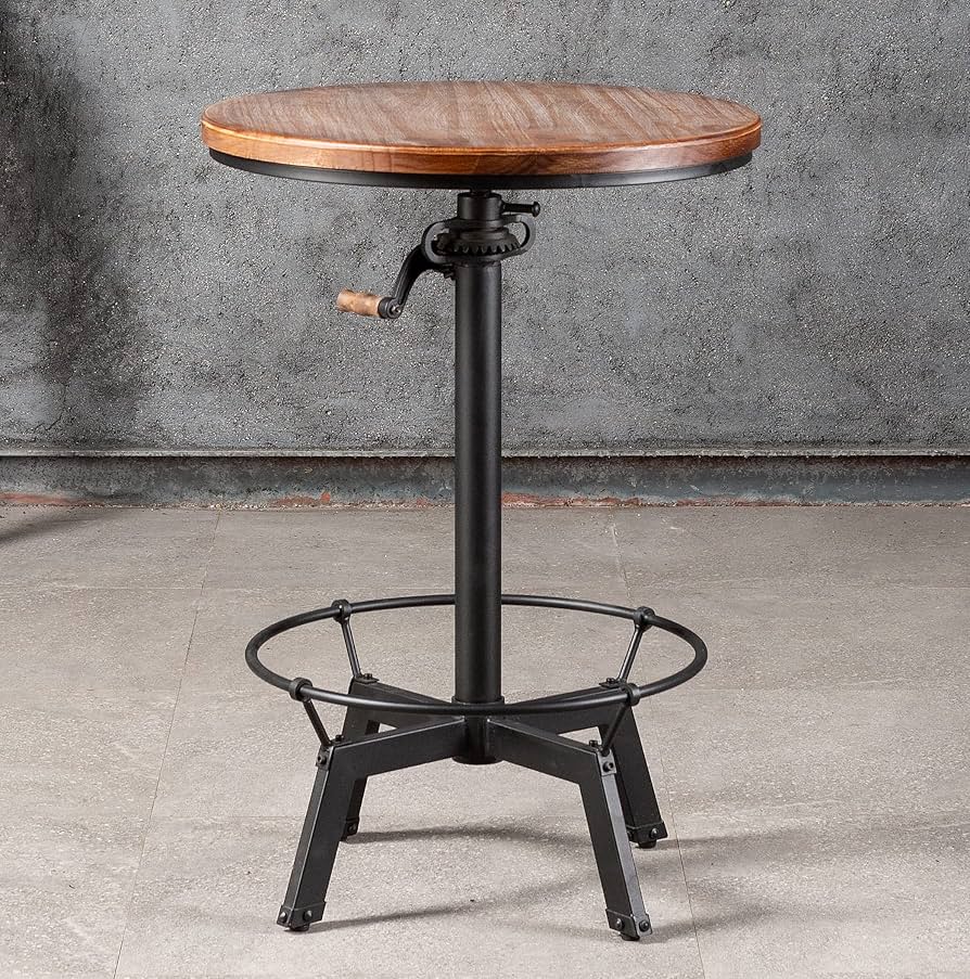 バーテーブル Amazon.com: LOKKHAN 33.5-39.4 Inch Tall Industrial Bar Table