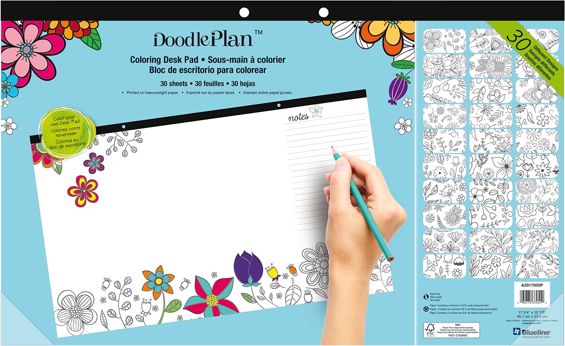 Stockroom Plus Large Desk Blotter Graph Paper Pad