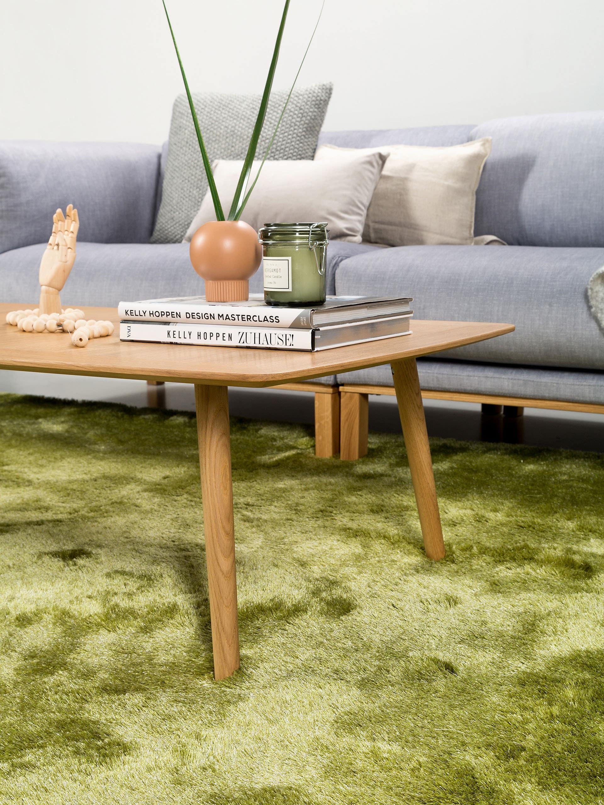 benuta Tapis Shaggy à Poils Longs Whisper Vert Olive 120X170 Cm - Tapis Doux pour Salon