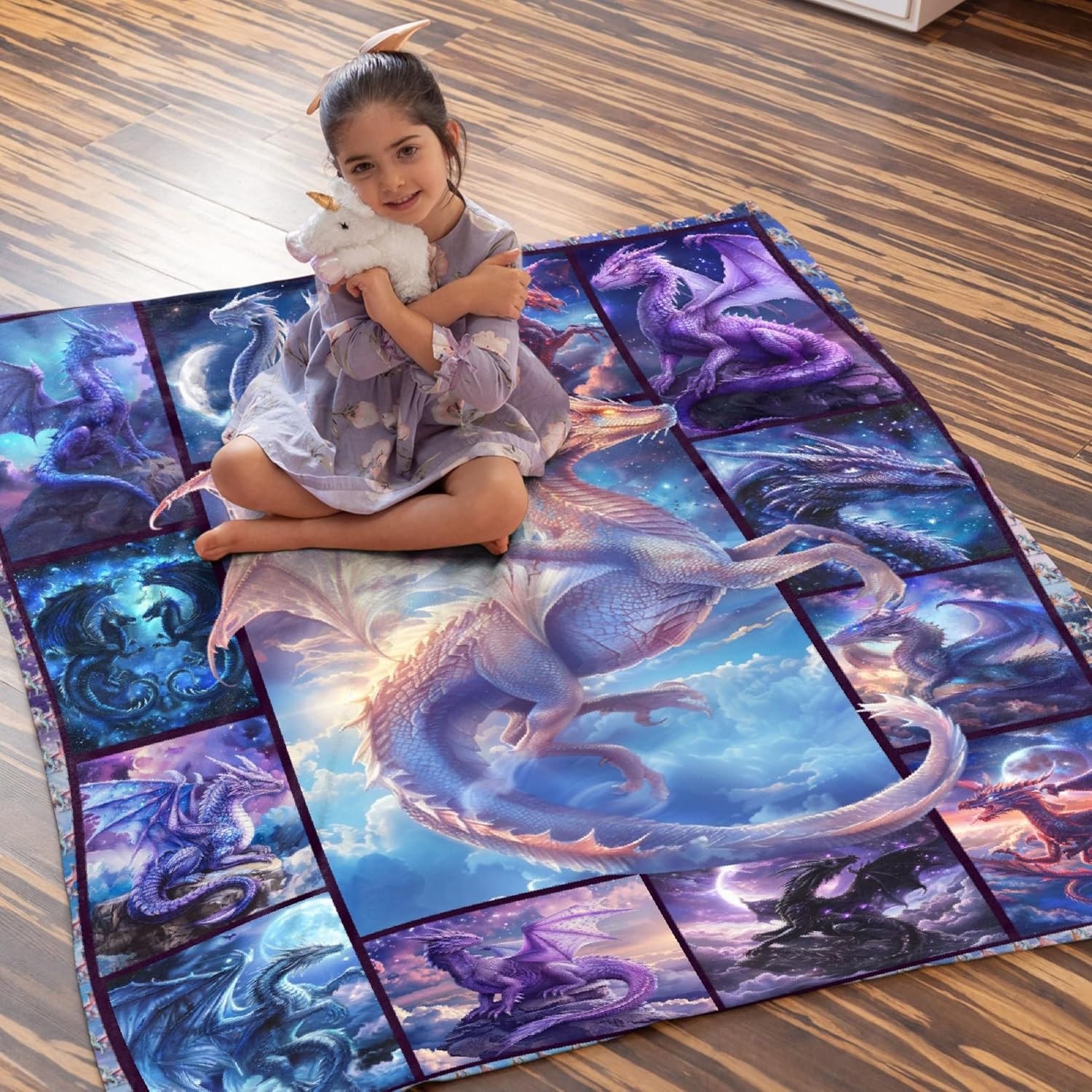 Dragon Blanket for Dragon Lovers - Super Soft Flannel Throw Blanket for Boys, Adults & Teens - Warm & Cozy Bed, Sofa, Couch, Home Decor - 60"x80" Full/Queen