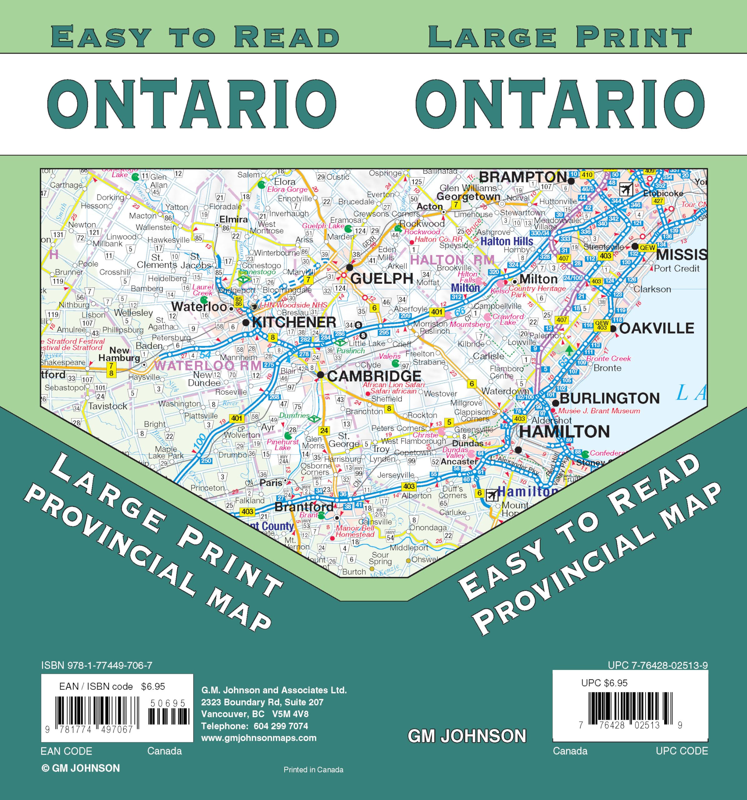 Ontario Large Print Province Map
