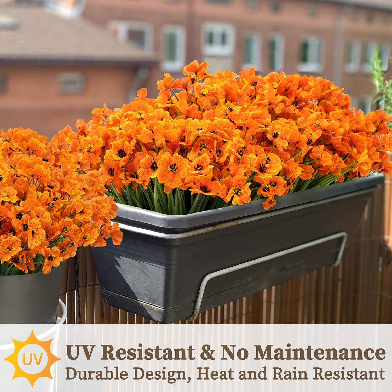 24 Bundles Artificial Mums for Outdoors/Indoors Faux Mums for Outdoor Planters, Fall Flowers Artificial for Decoration Garden Porch Window Box Home Wedding Farmhouse - Image 4