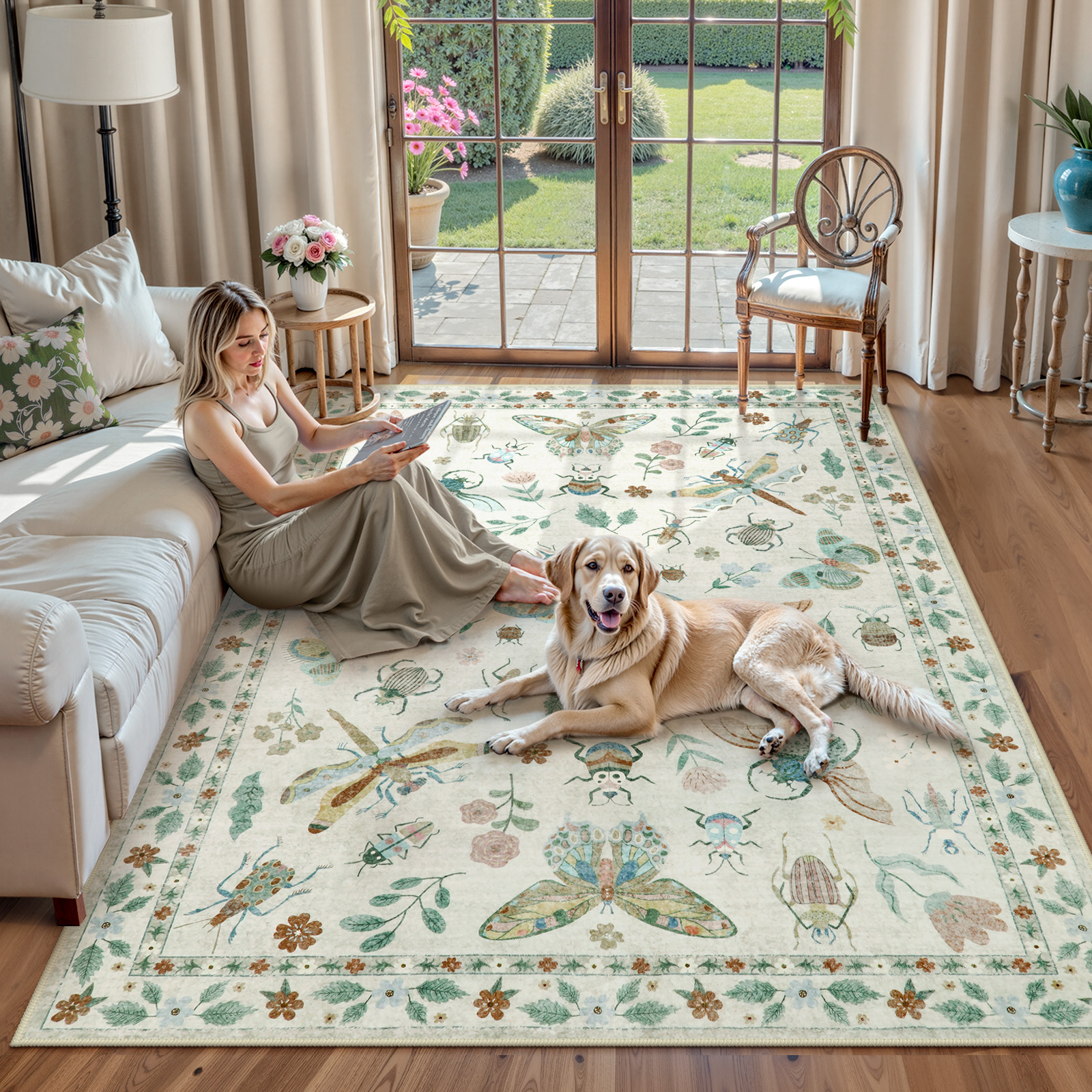 Amazon.com: Lahome Insect Print 5x7 Area Rugs for Living Room