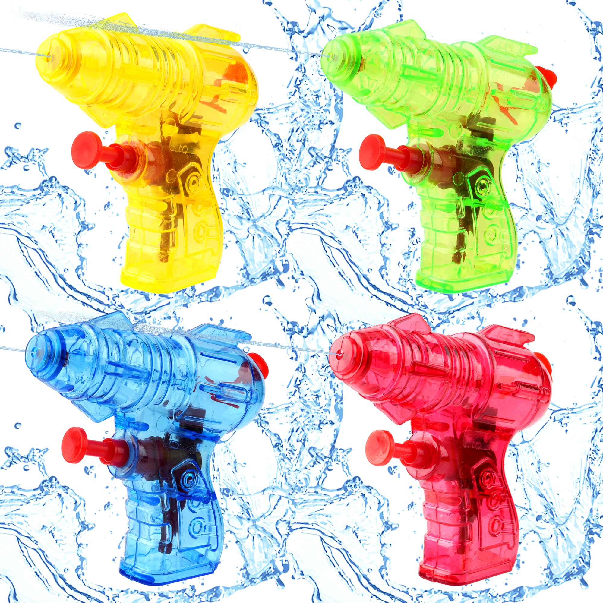 4 Pack Water Gun for Kids | Outdoor Summer Pool & Beach Squirt Toys | Water Fight Party Favors Fillers | Water Pistol Toys for Girl Boy Summer Swimming Pool Garden Party Favor Beach (4pc)
