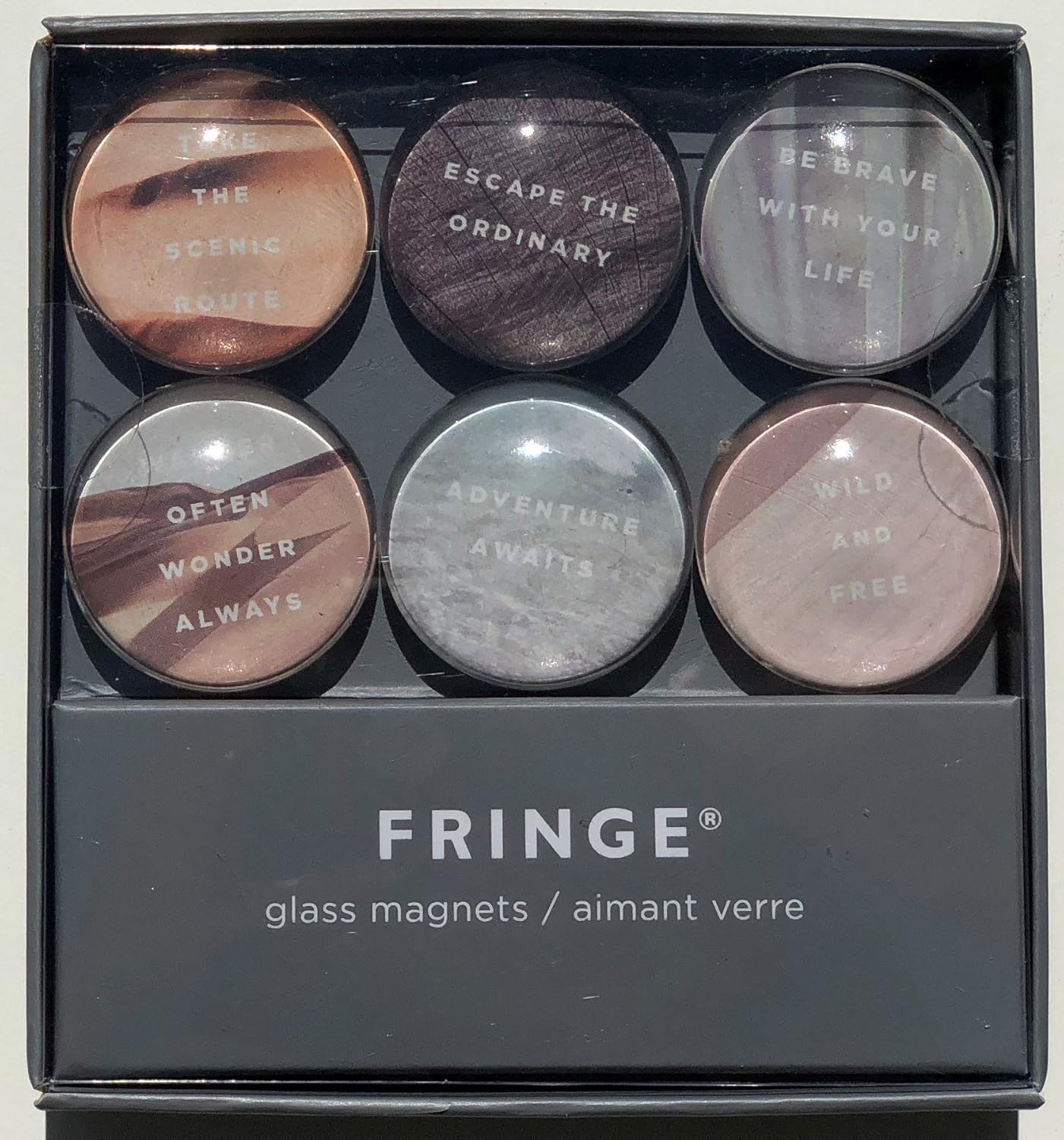 Fringe Domed Glass Nature Adventure "Wild and Free", Set of 6 Home & Kitchen