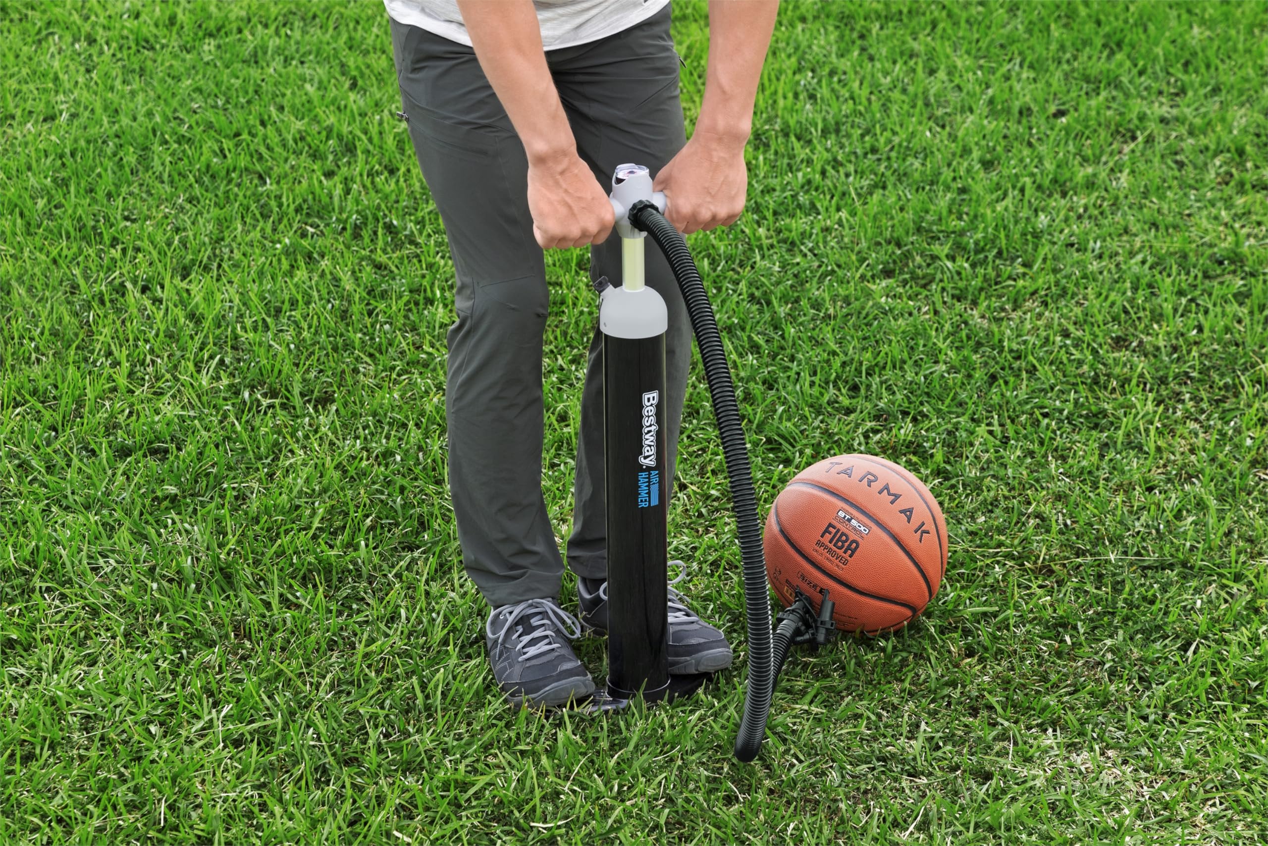 BESTWAY Inflador Manual de Alta Presión Air Hammer 25x10,5x64,5 cm Negro