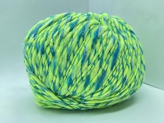 Ice Yarns Neon Green, Blue Yarn - Wool Alpaca Colors - 50 Grams (1.75 Ounces) 90 Meters (98 Yards) Aran Weight