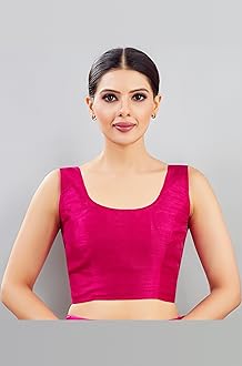 Women's Readymade Art Silk Sleeveless Saree Blouse
