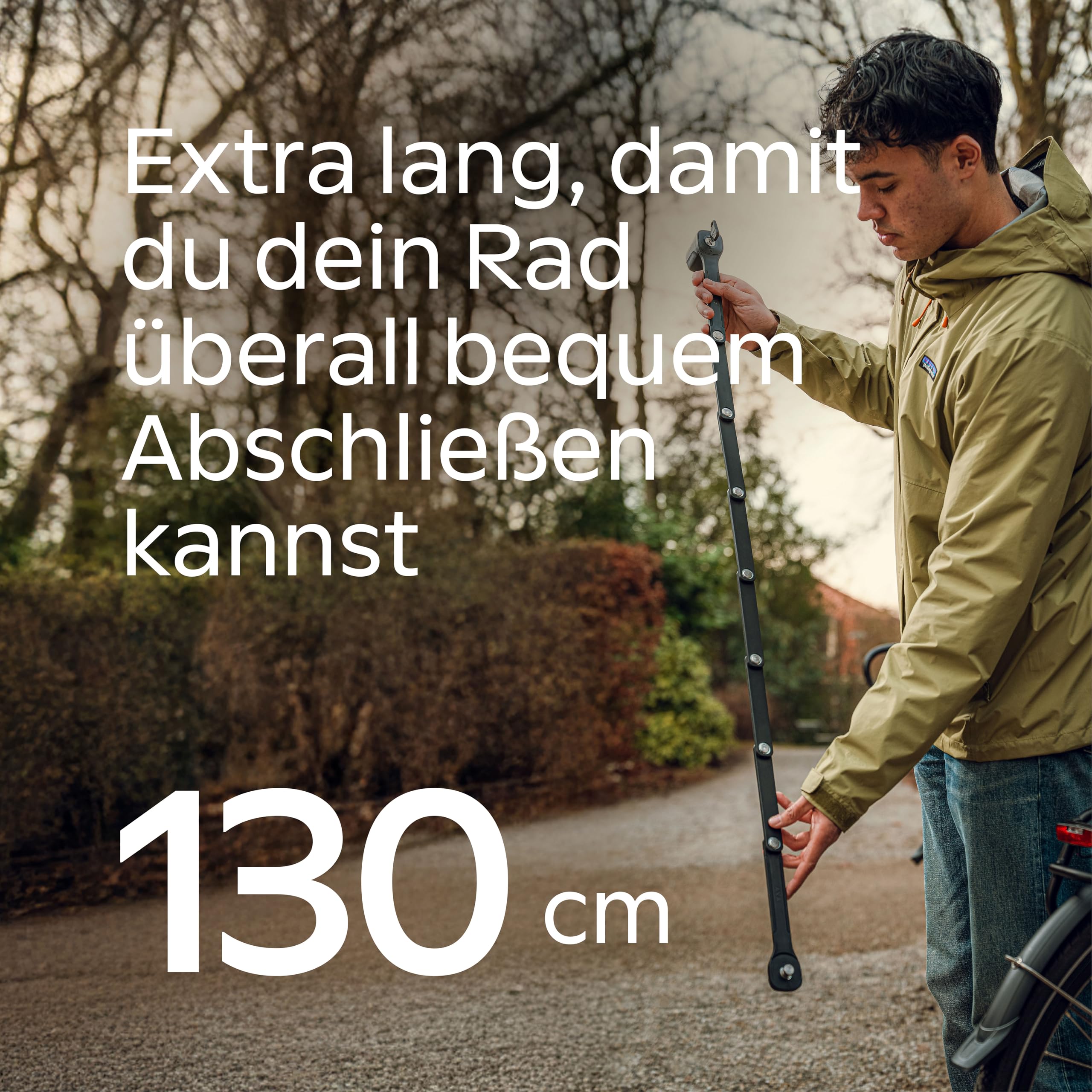 AXA Fold 130 Antivol Pliable – Longueur 130 cm – Niveau de sécurité 9 – Support avec Compartiment pour étiquette de Suivi – avec 2 clés
