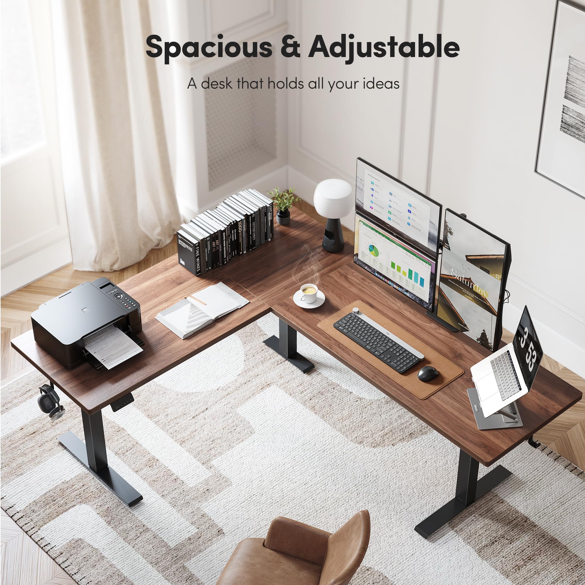 Amazon.com: CubiCubi L Shaped Standing Desk 75 x 63 Inch