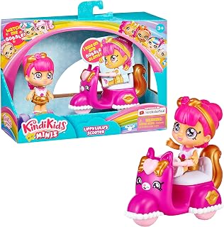 Kindi Kids Minis - Lippy Lulu's Scooter - Collectible Vehicle and Posable Bobble Head Figurine 2pc