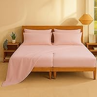 Vista 107 de Casa Platino Juego de sábanas tamaño Queen – Sábanas 100% algodón tamaño Queen refrescantes con 4 fundas de almohada, sábana bajera de bolsillo