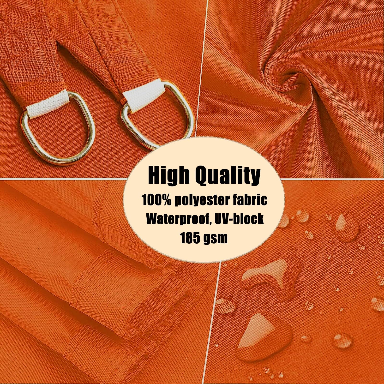 Zonnedoek Incl Bevestigingstouwen 2 x 3.5 m 98% Uv-Bescherming Scheurvast Polyester Rechthoek Zonnescherm Zeil met Touw voor Tuinpatio, Terras